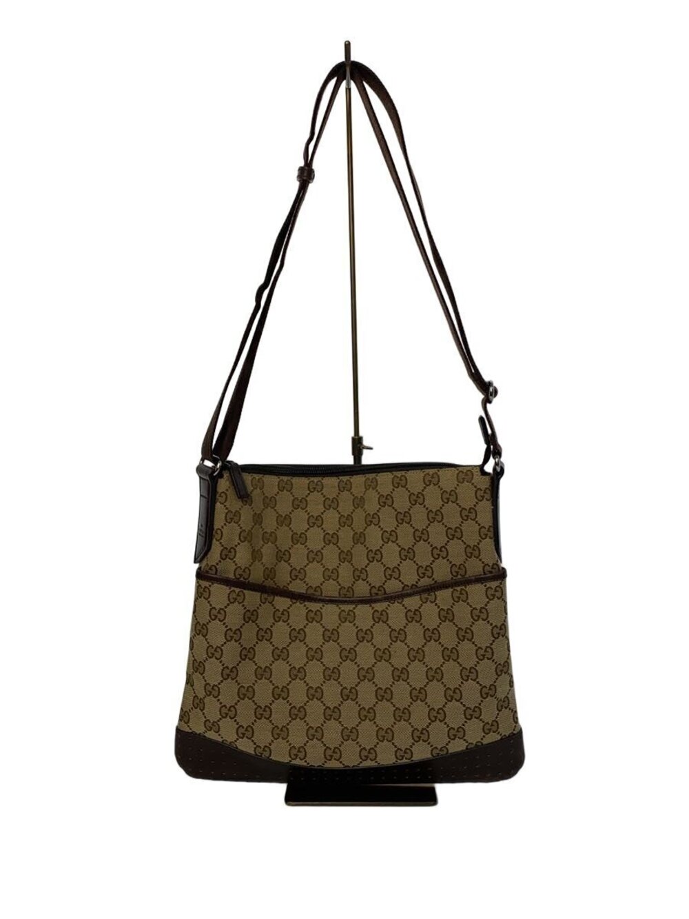 Gucci GG Canvas messenger bag brown leather monogram
